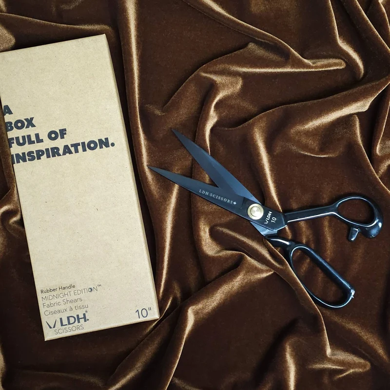 LDH | Ciseaux à tissu Midnight Edition | Poignée en Caoutchouc | 10" (25 cm)