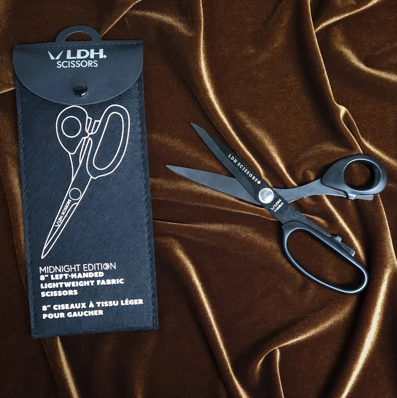 LDH | Midnight Edition | Ciseaux à Tissu Légers Véritablement Destinés aux Gauchers | 8″ (20 cm)