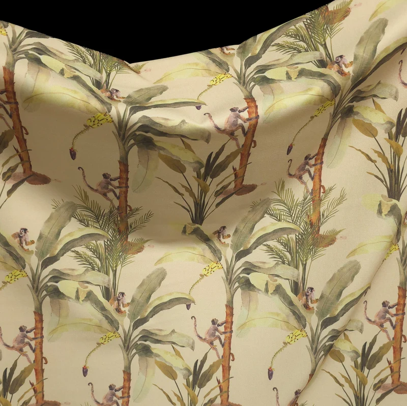 Tissu Extensible pour Boardshort | Singes Tropicaux | Deadstock