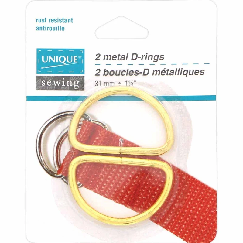 UNIQUE | Boucles-D Métalliques | 31 mm (1 1/4″) | 2 pièces.