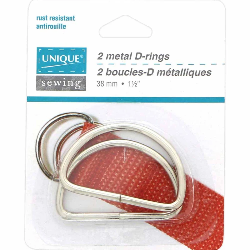UNIQUE | Boucles-D Métalliques | 38 mm (1 1/2″) | 2 pièces.