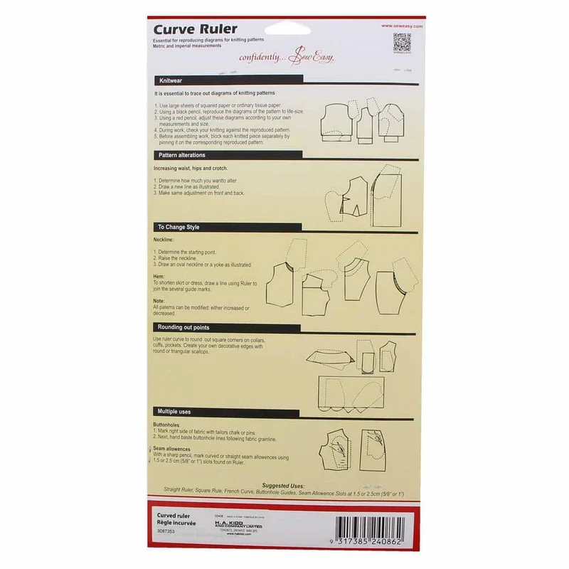 SEW EASY | Règle de courbe
