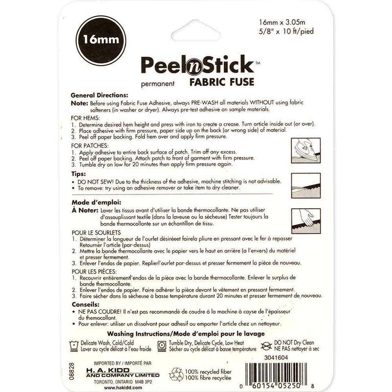FABRIC FUSE Peel n Stick par HeatnBond | Permanent | 16mm x 3m