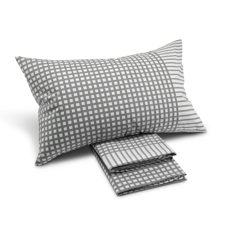 Completo Lenzuola in Cotone Quadretti New Generation Geometrico