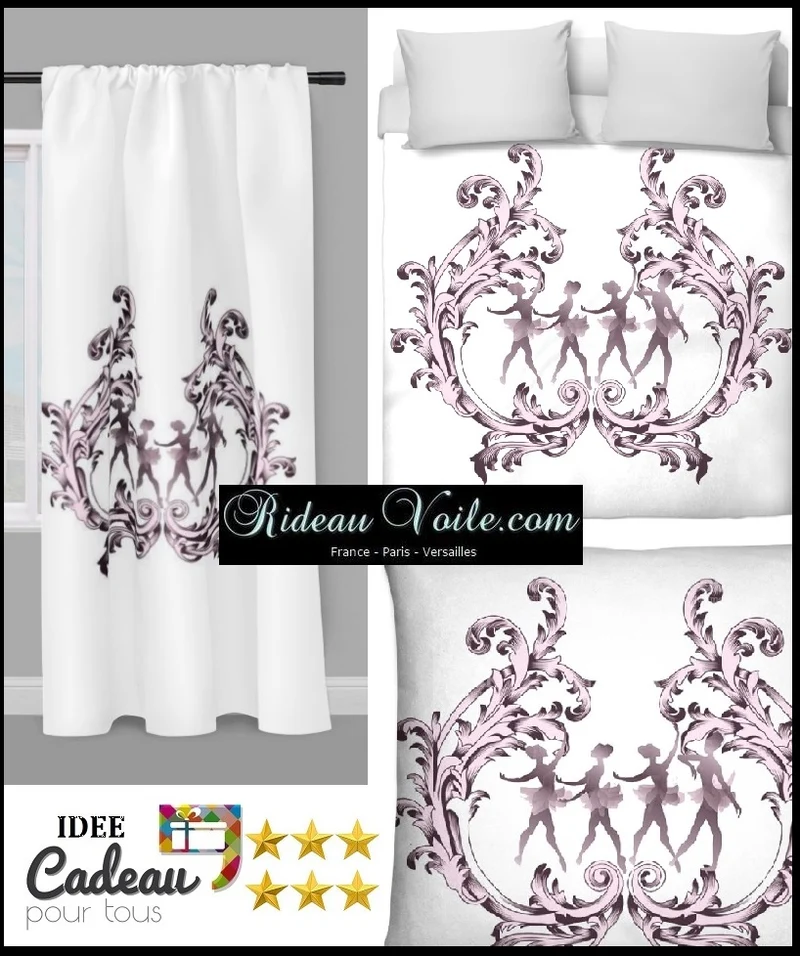Tissu Baroque au mètre rideau motif silhouette danseuse couette Fabric Ballerina meter