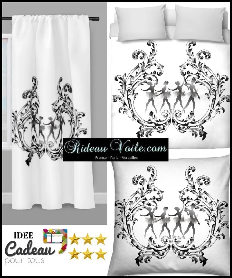 Tissu Baroque au mètre rideau motif danseuse étoile Klassisk ballerina trykt stof gardin