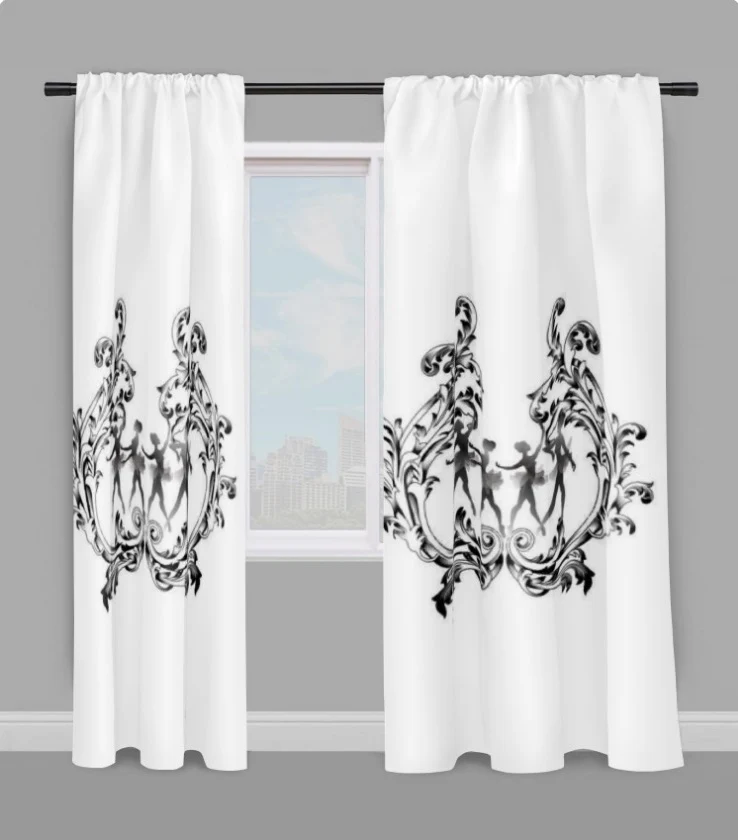 Tissu Baroque au mètre rideau motif danseuse étoile Klassisk ballerina trykt stof gardin