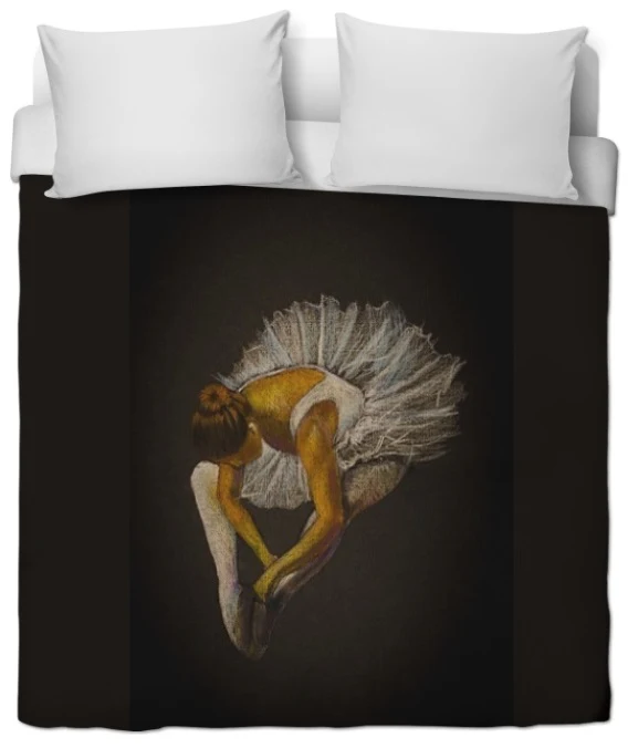 Tissu au mètre rideau couette coussin motif danseuse étoile tutu tulle blanc rétro