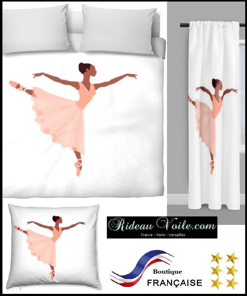 Décoration tissu au mètre rideau couette motif imprimé danseuse étoile Ballet