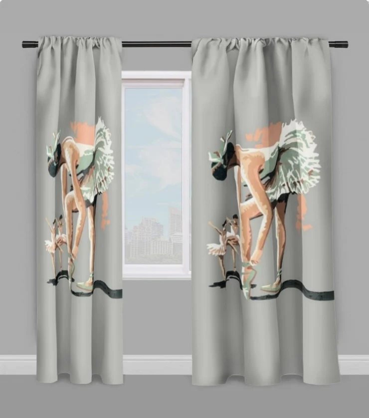 Tissu ameublement mètre rideau couette motif Danseuse étoile Fabric Ballerina pattern