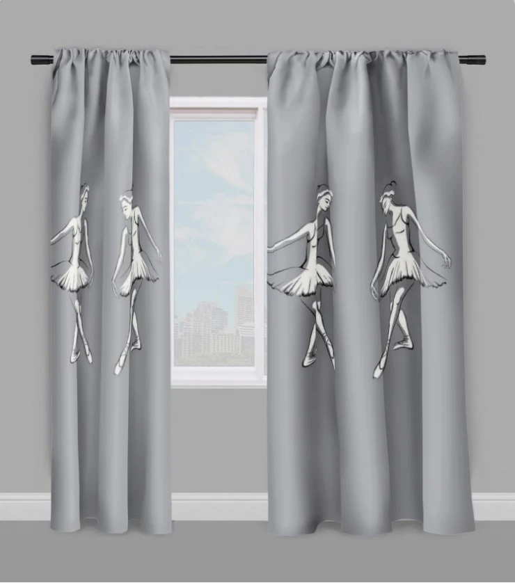Tissu au mètre motif imprimé danseuse étoile Tutu justaucorps rideau couette voilage