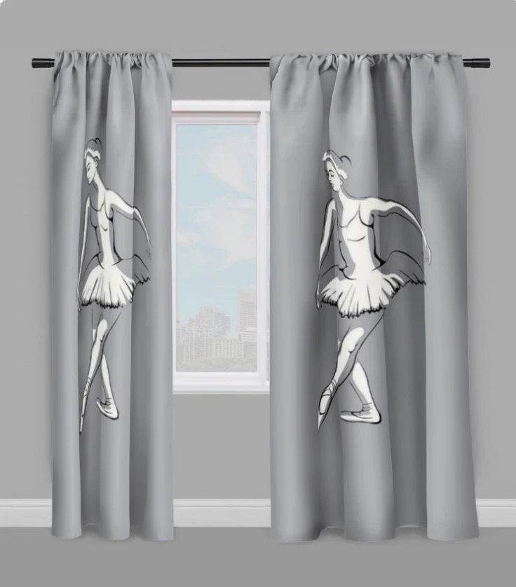 Tissu ameublement mètre danseuse rideau couette Fabric Ballerina pattern curtain