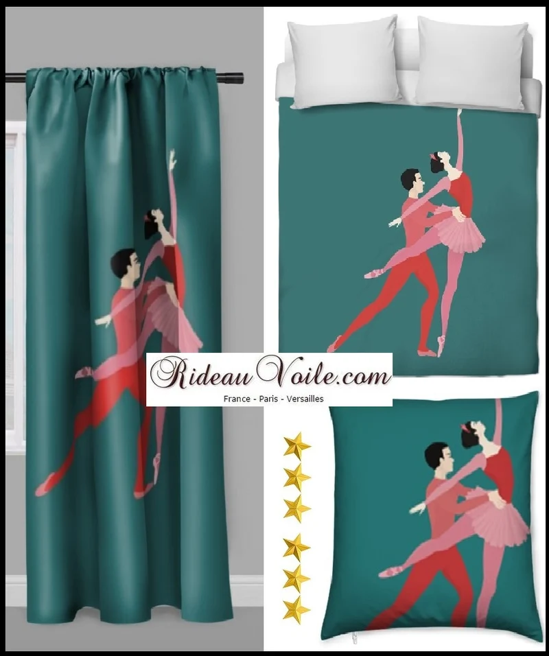 Tissu au mètre motif couple danseuse danseur étoile Ballerina stoff gardin