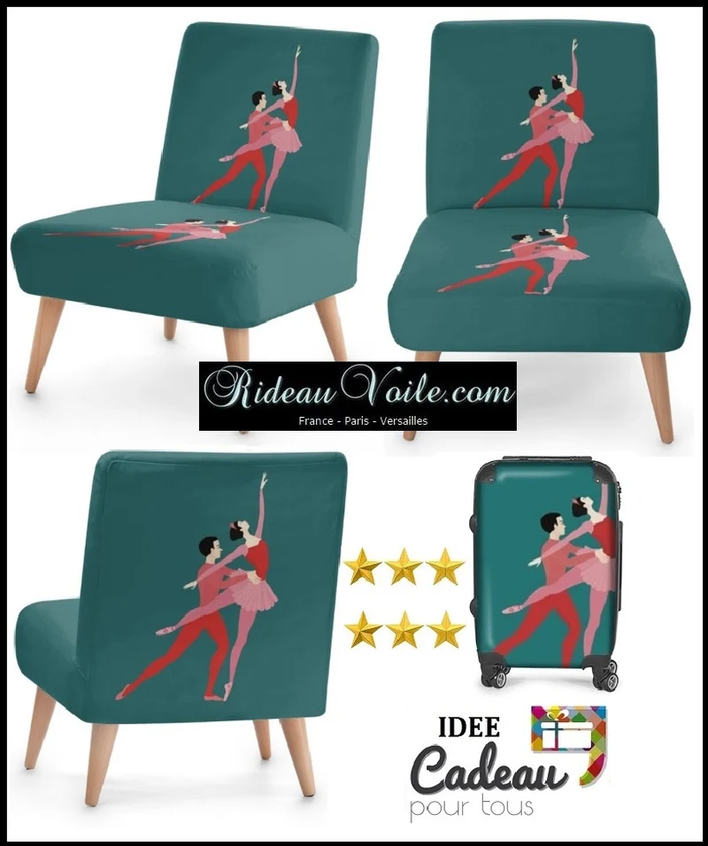 Tissu au mètre motif couple danseuse danseur étoile Ballerina stoff gardin