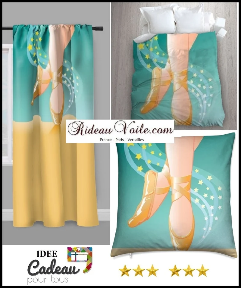 Motif tissu mètre danseuse rideau couette coussin chausson danse pointe Or satin