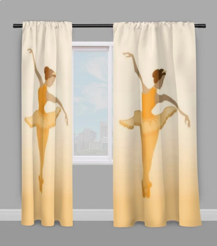 Tissu ameublement mètre imprimé danseuse étoile classique rideau couette voilage