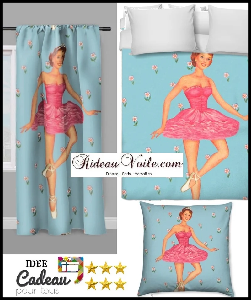 Motif tissu fleur imprimé danseuse étoile classique au mètre rideau couette coussin