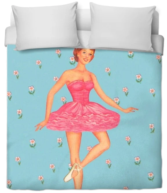 Motif tissu fleur imprimé danseuse étoile classique au mètre rideau couette coussin