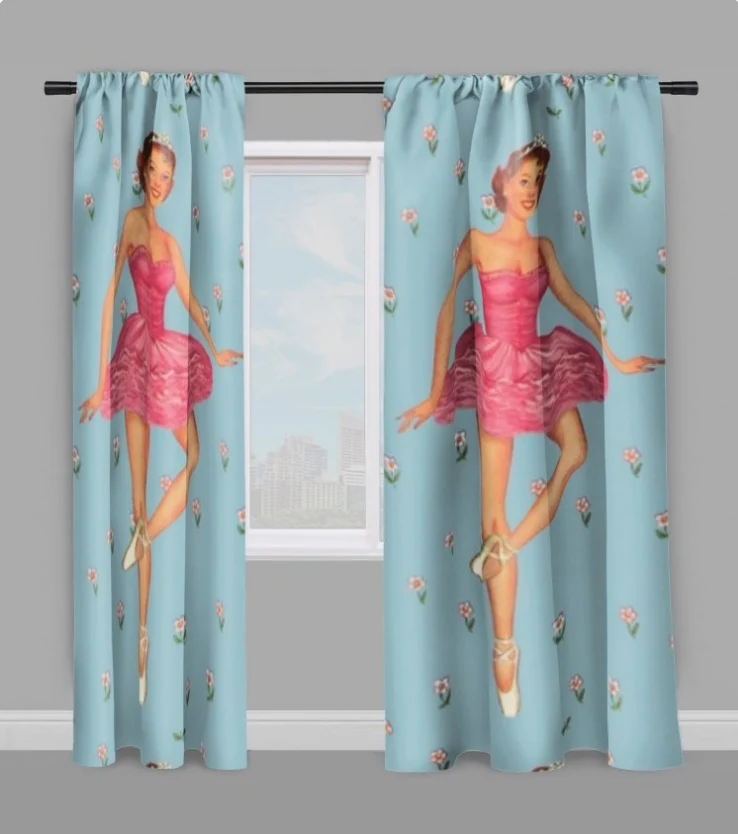 Motif tissu fleur imprimé danseuse étoile classique au mètre rideau couette coussin
