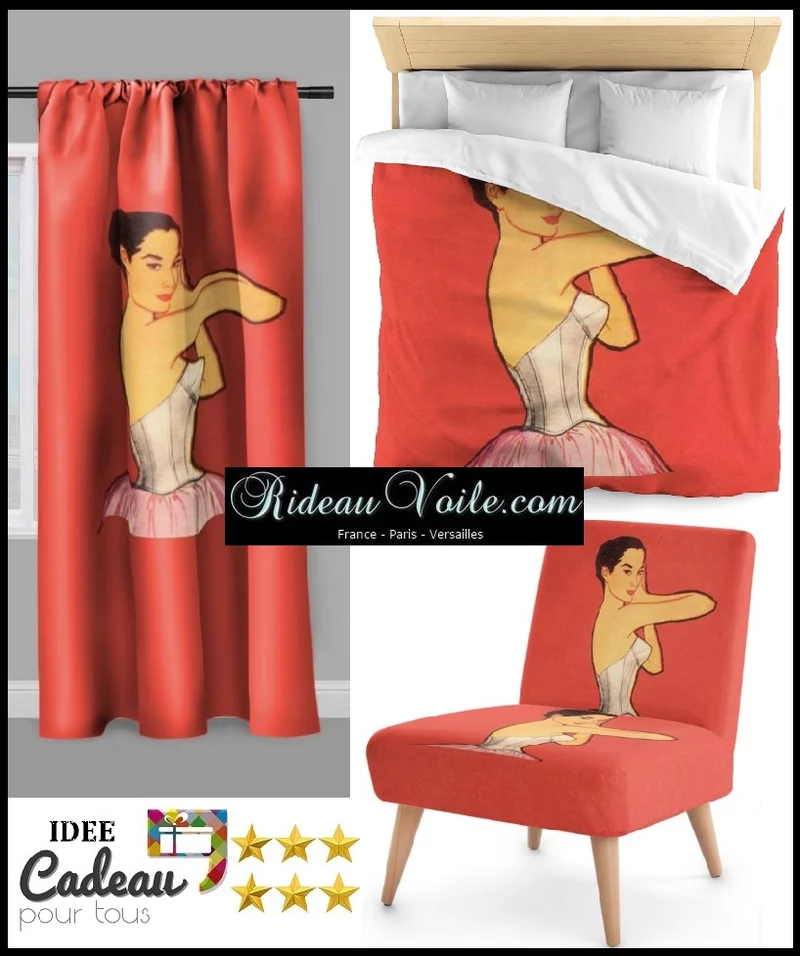 Décoration Motif tissu imprimé Sophia Cecelia Kalos Maria Callas cantatrice rideau