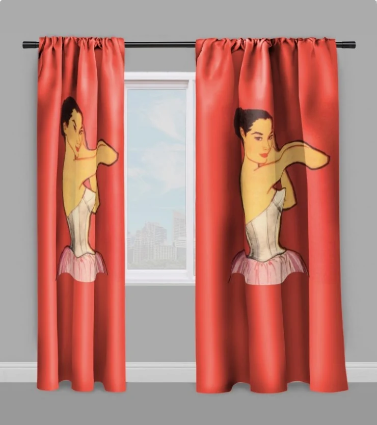 Décoration Motif tissu imprimé Sophia Cecelia Kalos Maria Callas cantatrice rideau