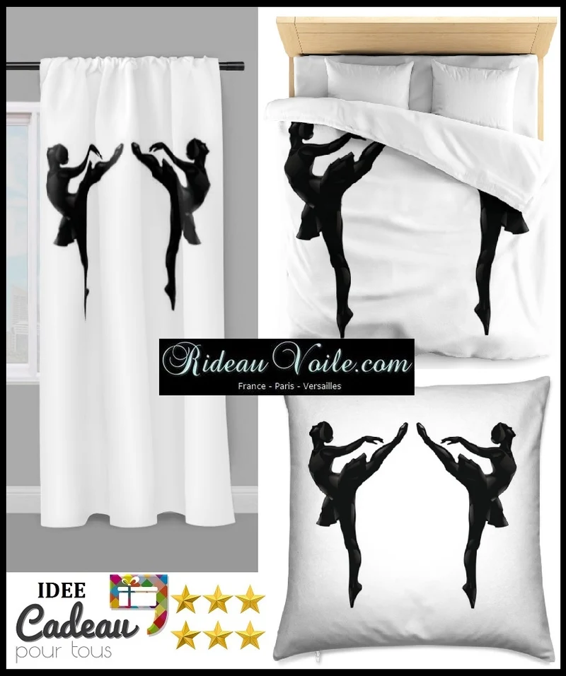 Tissu au mètre silhouette danseuse classique Ballerina rideau Fabric ballerina pattern