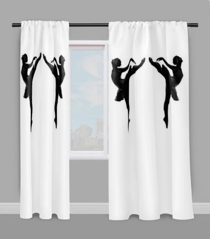 Tissu au mètre silhouette danseuse classique Ballerina rideau Fabric ballerina pattern
