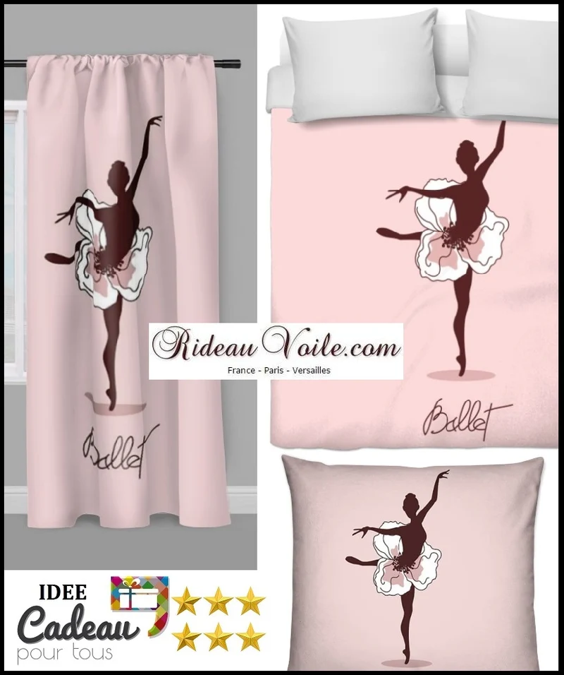 Tissu au mètre rideau motif silhouette danseuse Fabric ballerina pattern curtain