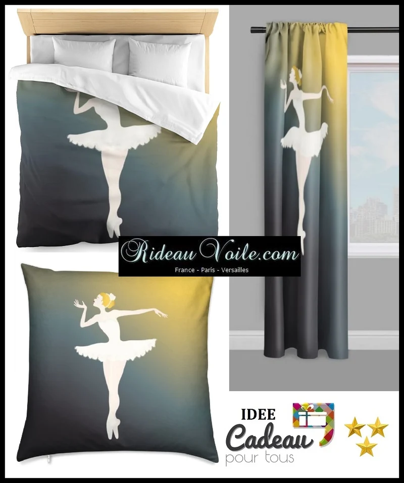 Tissu au mètre motif Ballerine imprimé Danseuse étoile rideau housse de couette