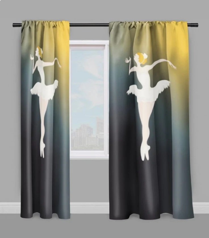 Tissu au mètre motif Ballerine imprimé Danseuse étoile rideau housse de couette