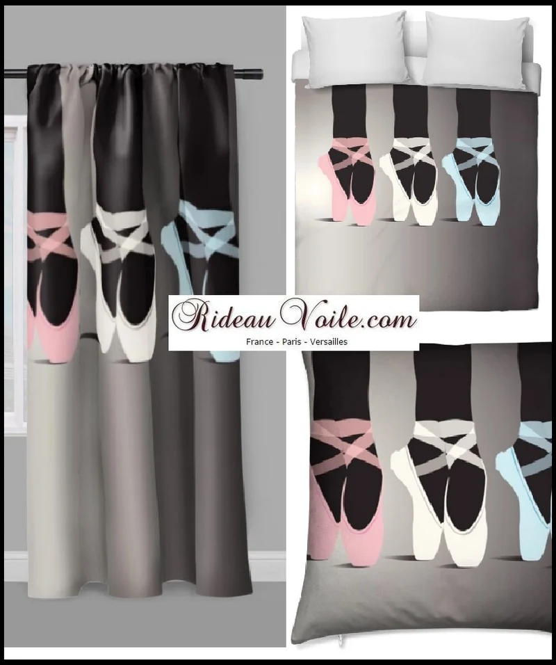 Tissu au mètre motif chaussons satin Pointe bleu rose blanc jambes Danseuse ballerine