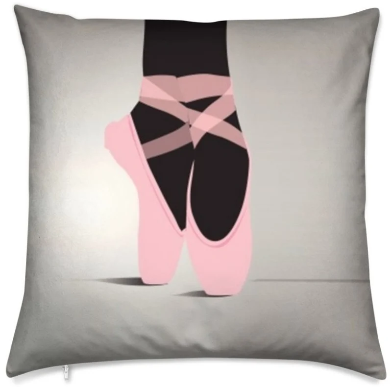 Tissu au mètre noir motif chaussons satin pointe rose décoration Danseuse étoile ballerine