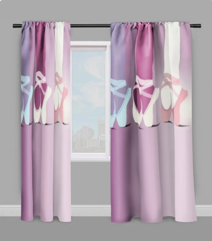 Tissu au mètre motif imprimé jambes chaussons satin pointe Danseuse Classique étoile