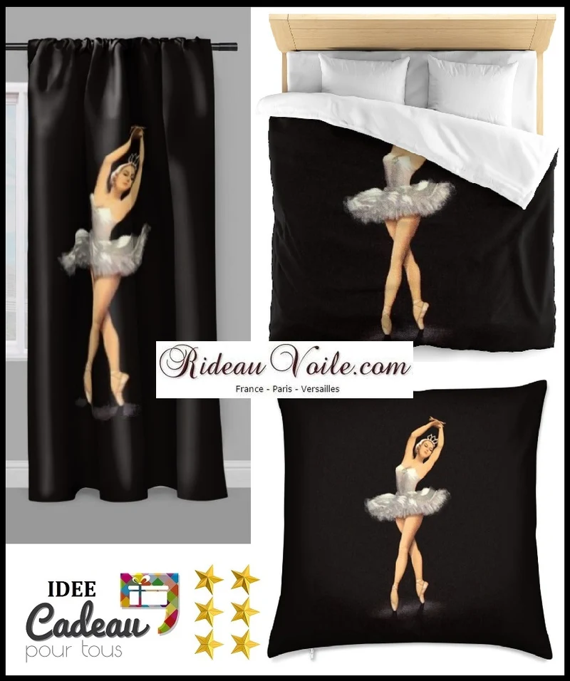 Rideauvoile Tissu au mètre motif Danseuse Classique étoile Ballet Lac des Cygnes Opéra