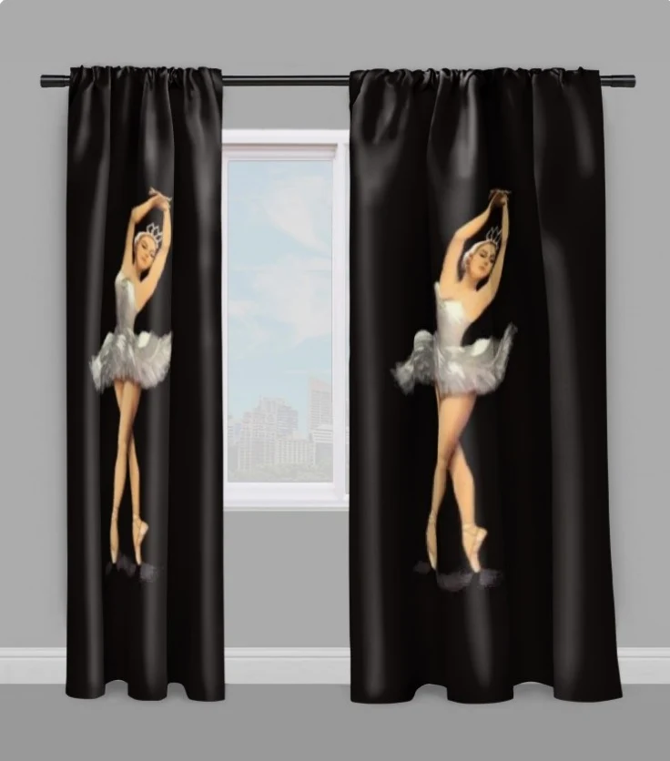 Rideauvoile Tissu au mètre motif Danseuse Classique étoile Ballet Lac des Cygnes Opéra
