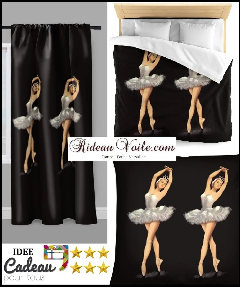 Tissu au mètre motif Danseuse Classique étoile Ballet Lac des Cygnes Opéra Ballerina