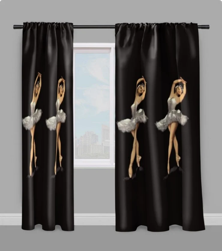 Tissu au mètre motif Danseuse Classique étoile Ballet Lac des Cygnes Opéra Ballerina