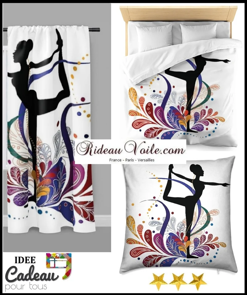 Tissu au mètre motif imprimé Danseuse L'Arc Debout Dandayamana-Dhanurasana