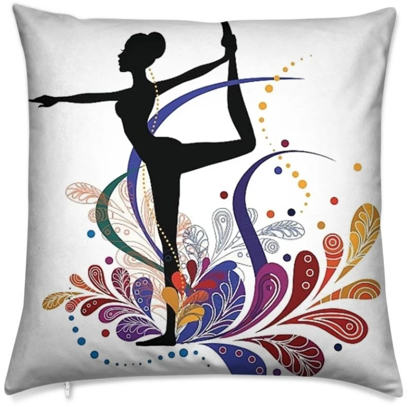 Tissu au mètre motif imprimé Danseuse L'Arc Debout Dandayamana-Dhanurasana