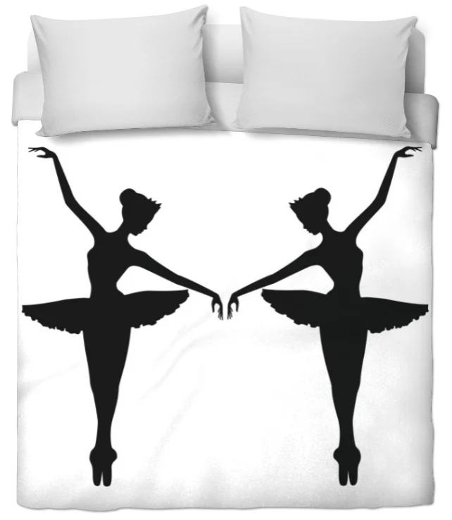 Tissu au mètre motif Danseuse Classique étoile Ballet silhouette noir rideau voilage