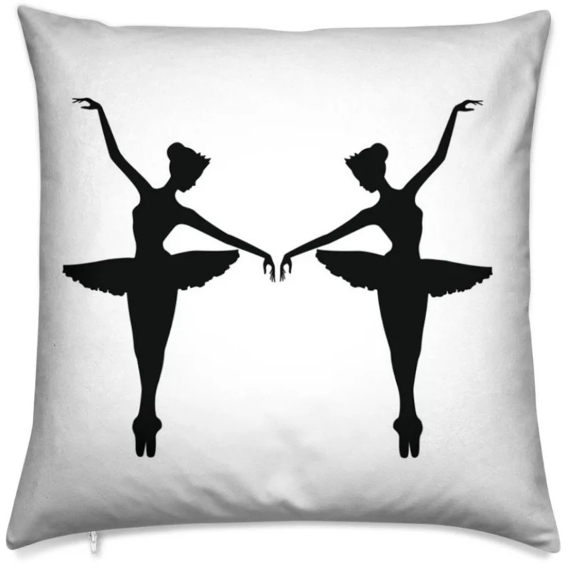 Tissu au mètre motif Danseuse Classique étoile Ballet silhouette noir rideau voilage