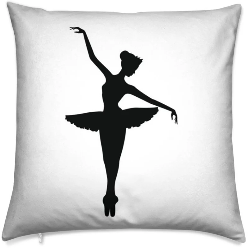 Tissu au mètre blanc motif Danseuse Opéra Classique étoile Ballet silhouette noir