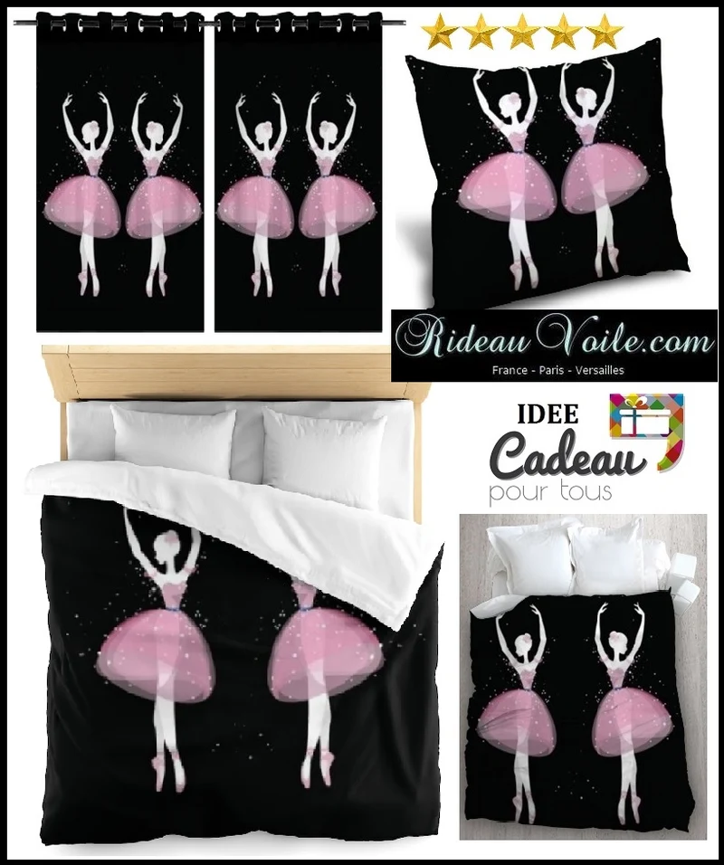 Boutique Tissu ameublement mètre motif imprimé danseuse étoile Ballerine rideau
