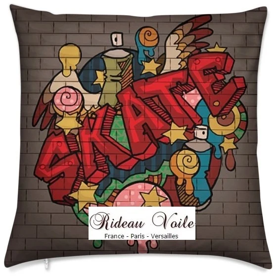 Tissu ameublement tapisserie mètre motif Graffiti skate rideau couette enfant Ado