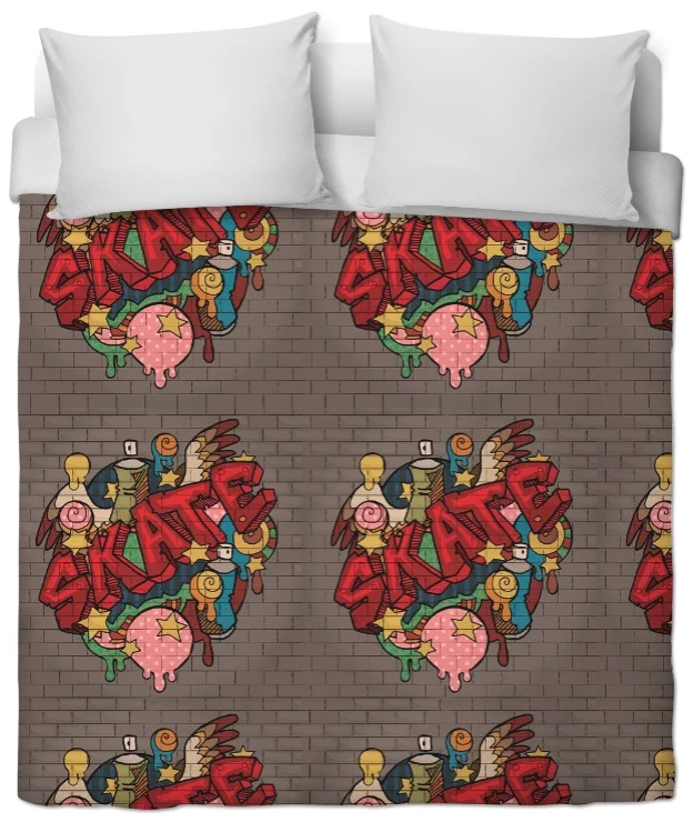 Tissu ameublement tapisserie mètre motif Graffiti skate rideau couette enfant Ado