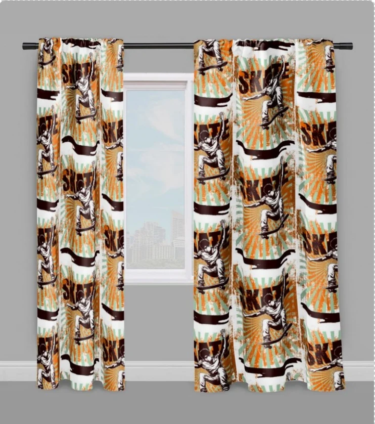 Tissu imprimé planche skateboard mètre motif Graffiti skateur rideau couette Ado skate