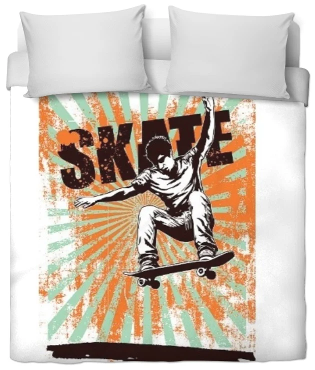 Tissu imprimé planche skateboard mètre motif Graffiti skateur rideau couette Ado skate