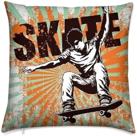 Tissu imprimé planche skateboard mètre motif Graffiti skateur rideau couette Ado skate