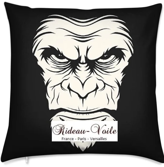Tissu au mètre motif Exotique Jungle Graffiti face gorille animal rideau couette occultant