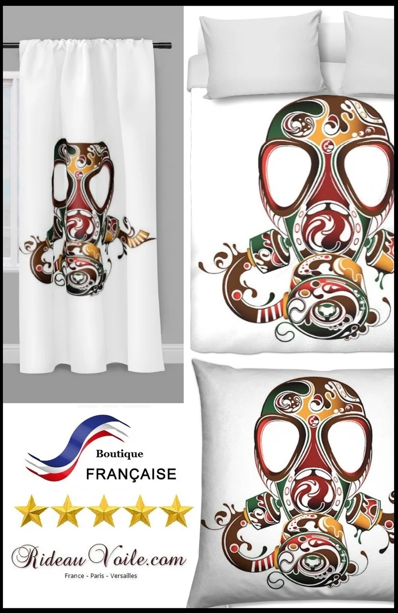 Tissu imprimé au mètre motif tag Graffiti masque protection rideau couette voilage